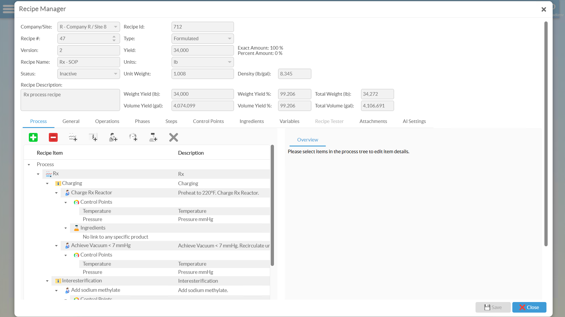 RECIPE screenshot