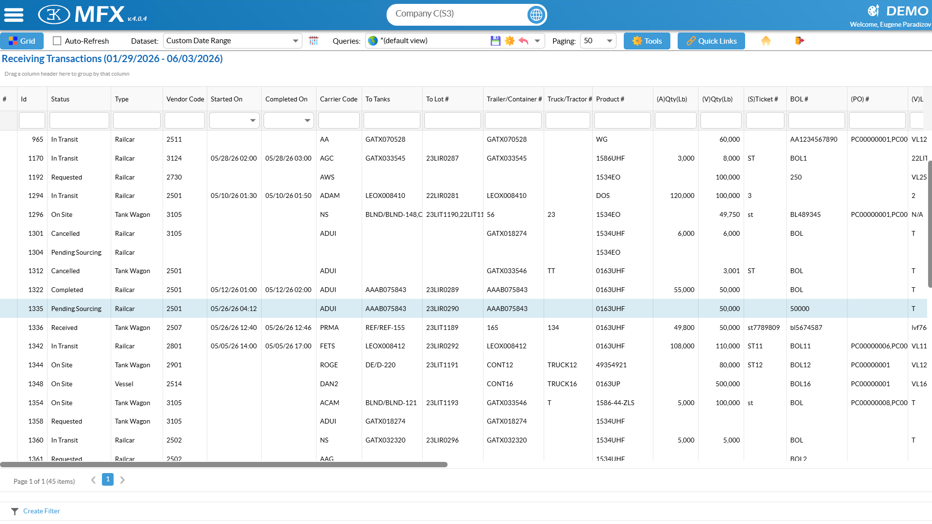 RECV screenshot
